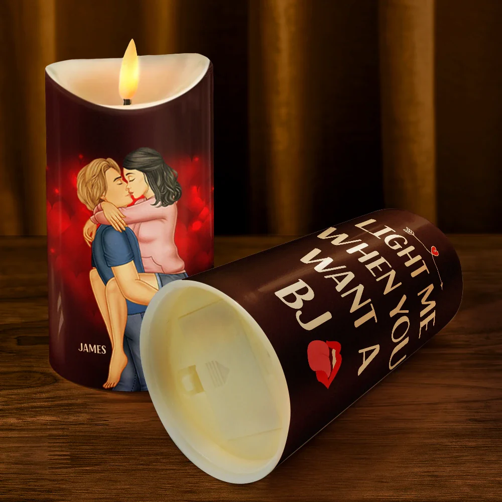Couple Light This When You Want Me - Personalized Flameless LED Candle - Image 4