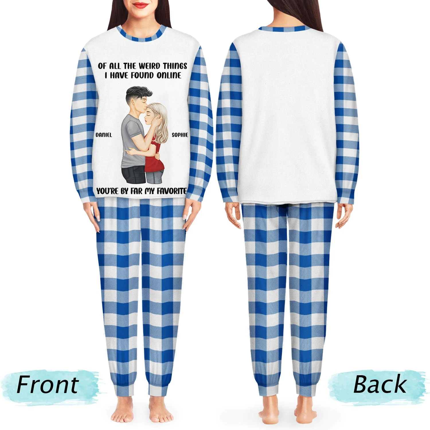 Couple My Favorite By Far - Gift For Couples - Personalized Unisex Pajamas Set - Image 3