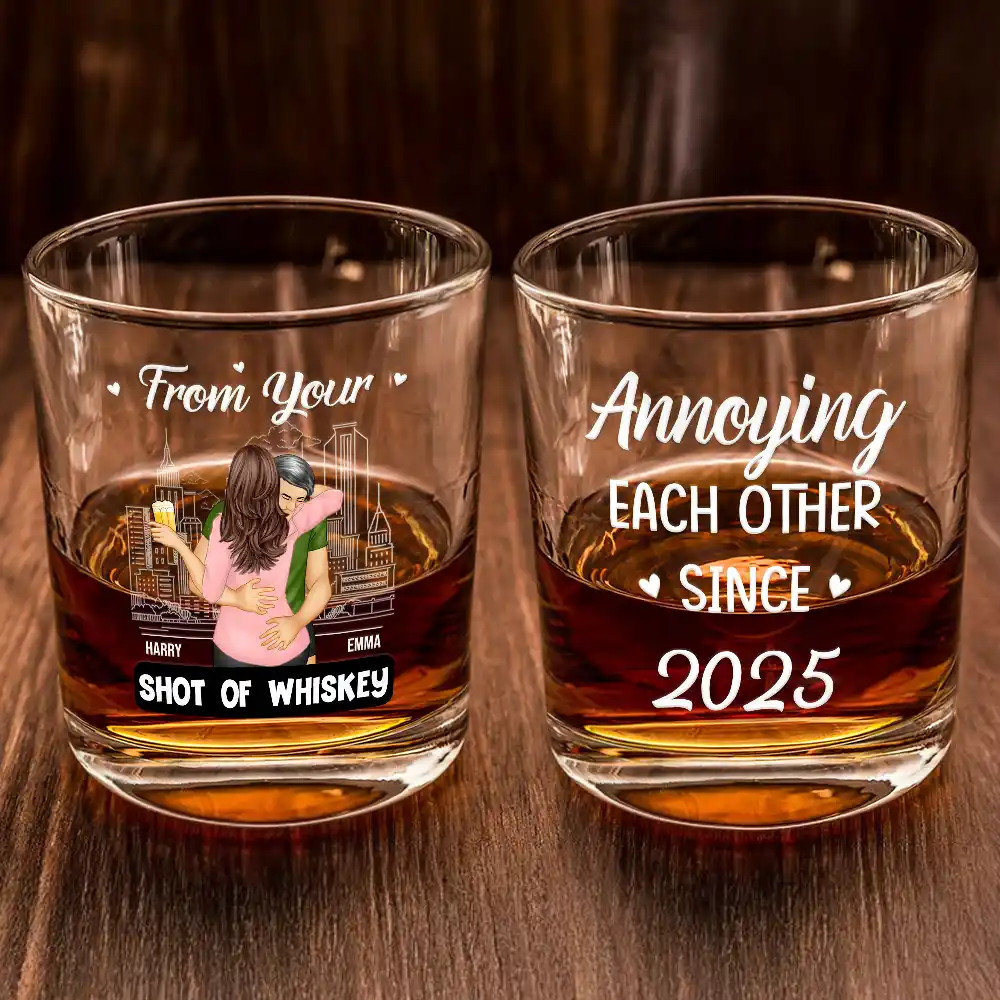 Couple Only One I Want To Annoy - Personalized Whiskey Glass - Image 2