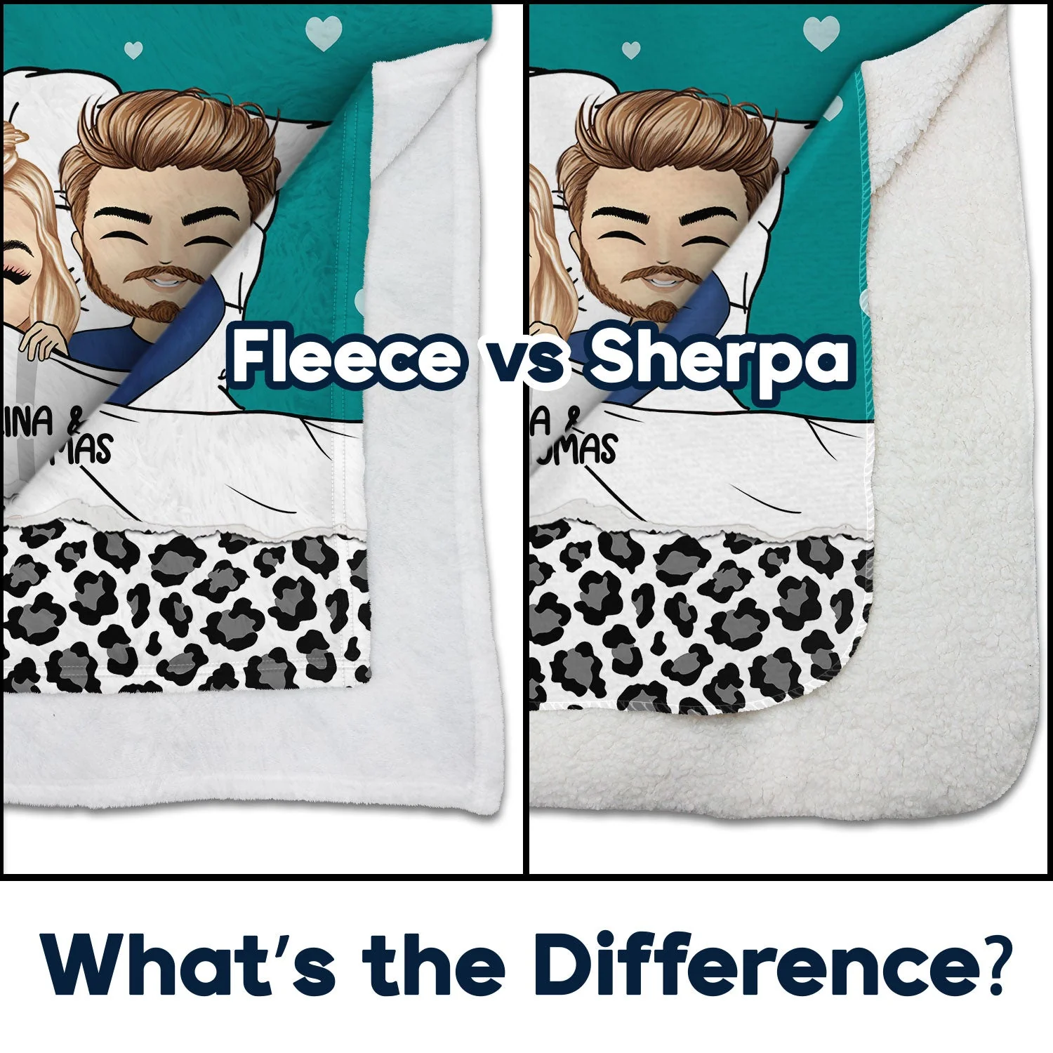 Couple Our Snuggle Blanket Front View - Gift For Couple - Personalized Custom Fleece Blanket - Image 4