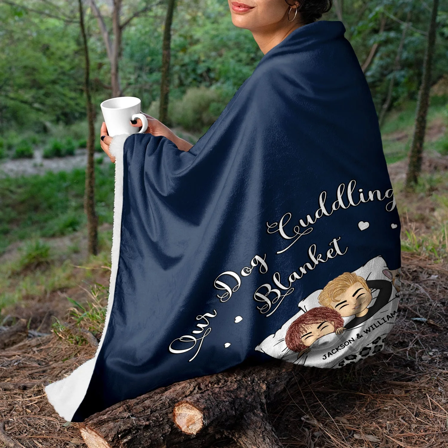 Couple Pet Lovers Our Snuggle Blanket - Gift For Couples - Personalized Custom Fleece Blanket - Image 3