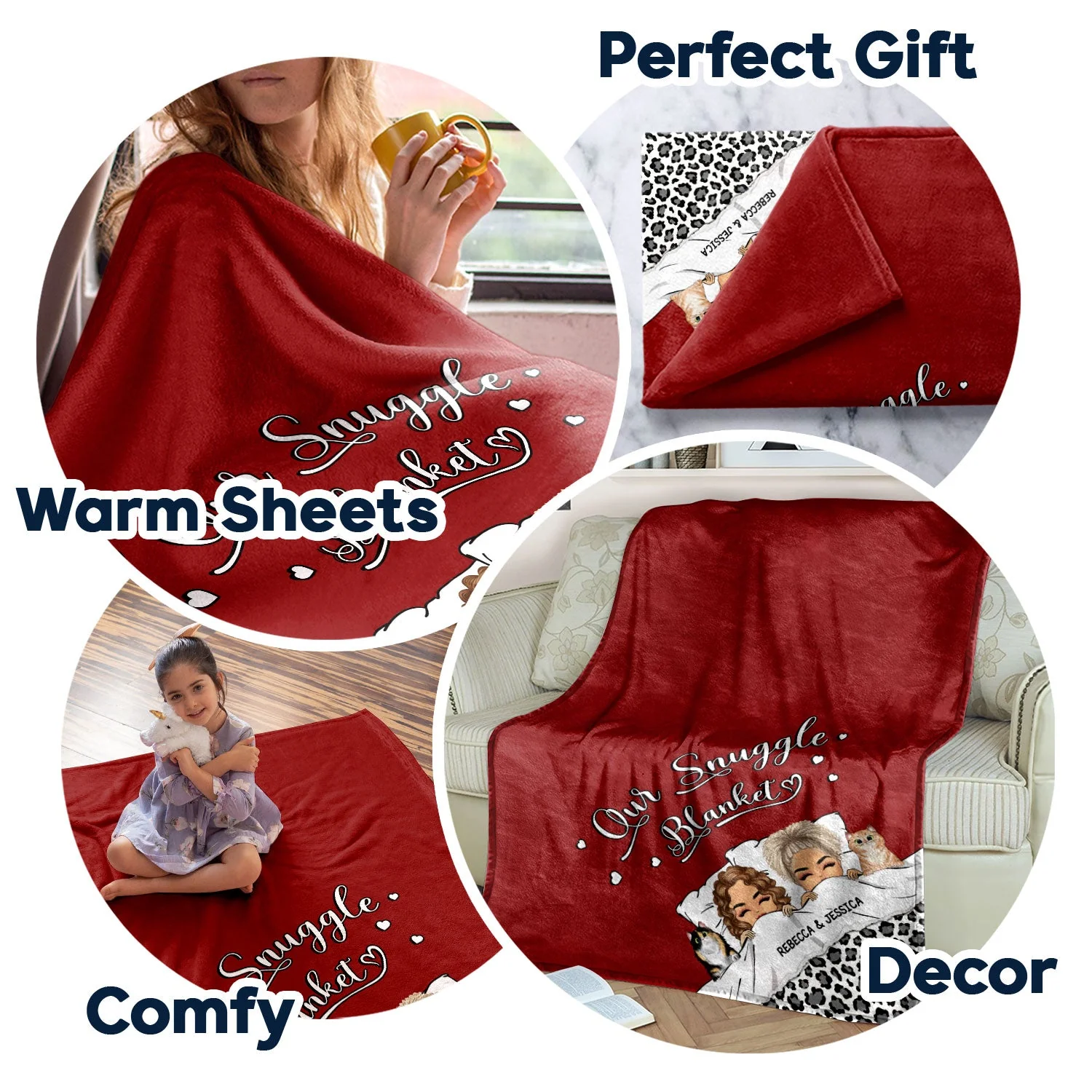 Couple Pet Lovers Our Snuggle Blanket - Gift For Couples - Personalized Custom Fleece Blanket - Image 5
