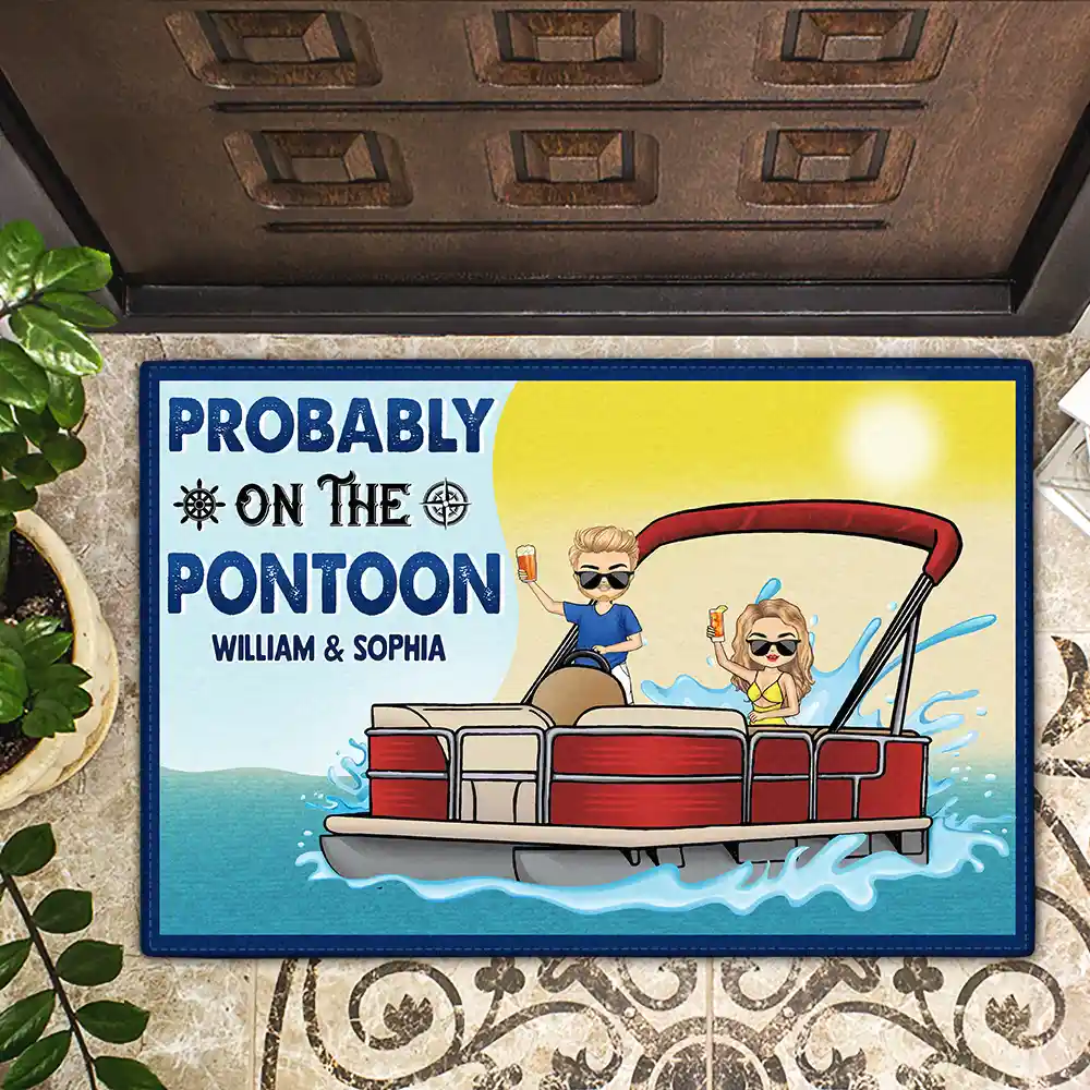 Couple Probably On The Pontoon - Personalized Doormat - Image 2