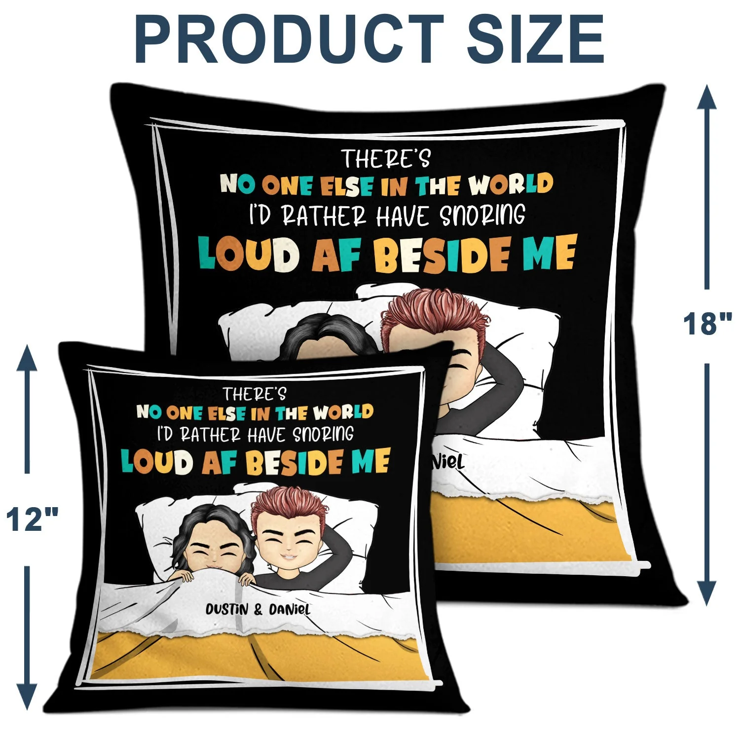 Couple Snoring Loud AF Beside Me - Gift For Couples - Personalized Pillow - Image 4