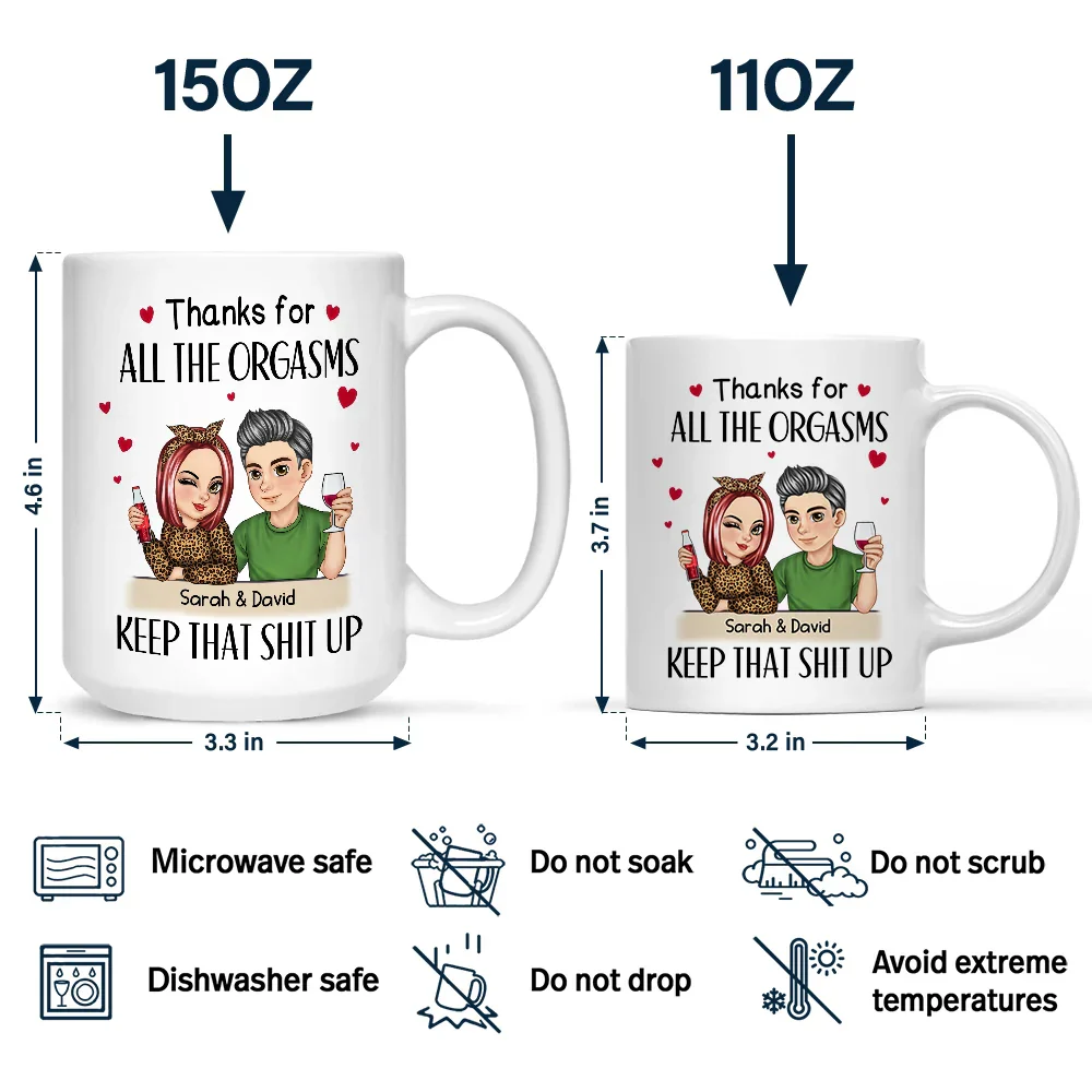 Couple Thanks For All The Orgasms - Personalized Mug - Image 4