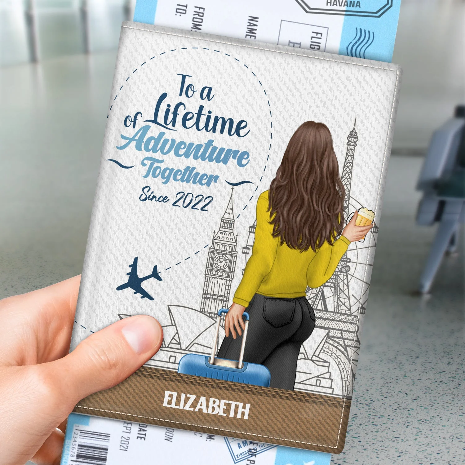 Couple To A Lifetime Of Travel Together - Gift For Couple - Personalized Custom Passport Cover, Passport Holder - Image 3
