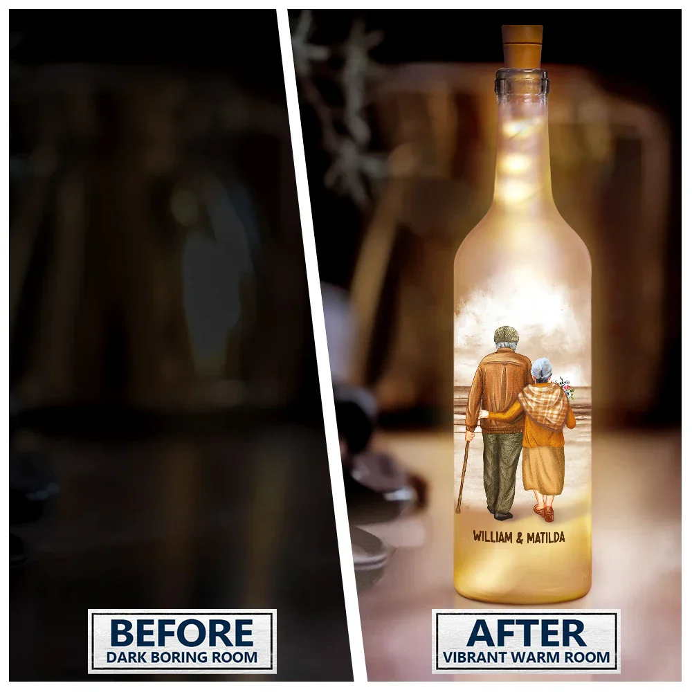 Couple To My Wife Our Home Ain't No Castle - Personalized Bottle Light - Image 2
