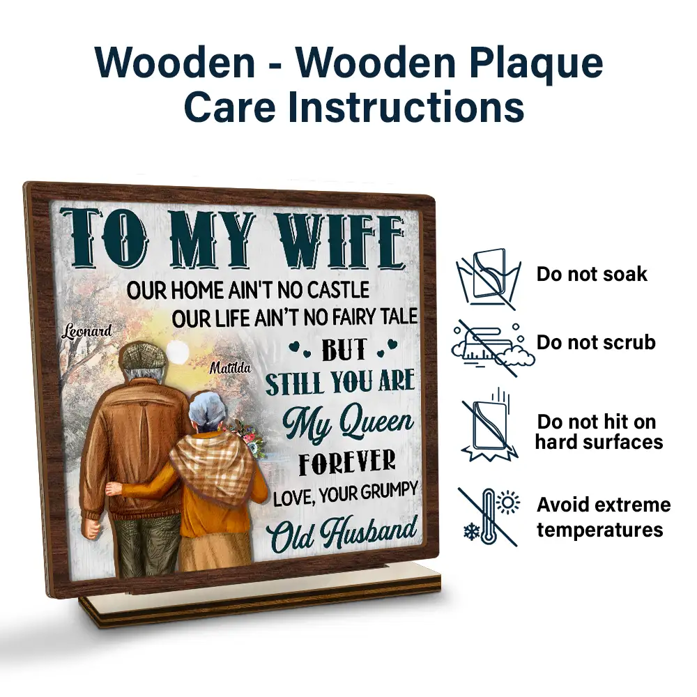 Couple To My Wife Our Home Ain't No Castle - Personalized Custom Shaped 2-Layered Wooden Plaque - Image 5