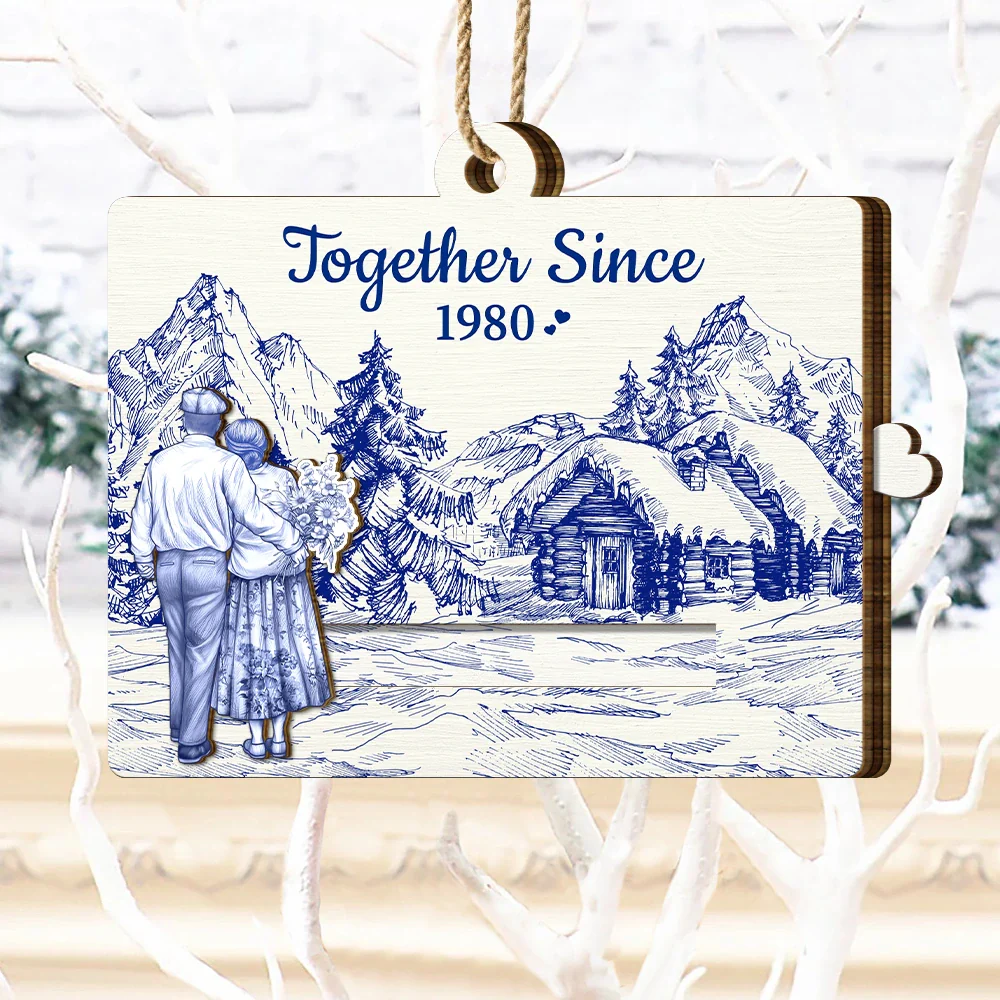 Couple Together When We Get To The End - Personalized Wooden Slide Ornament - Image 3