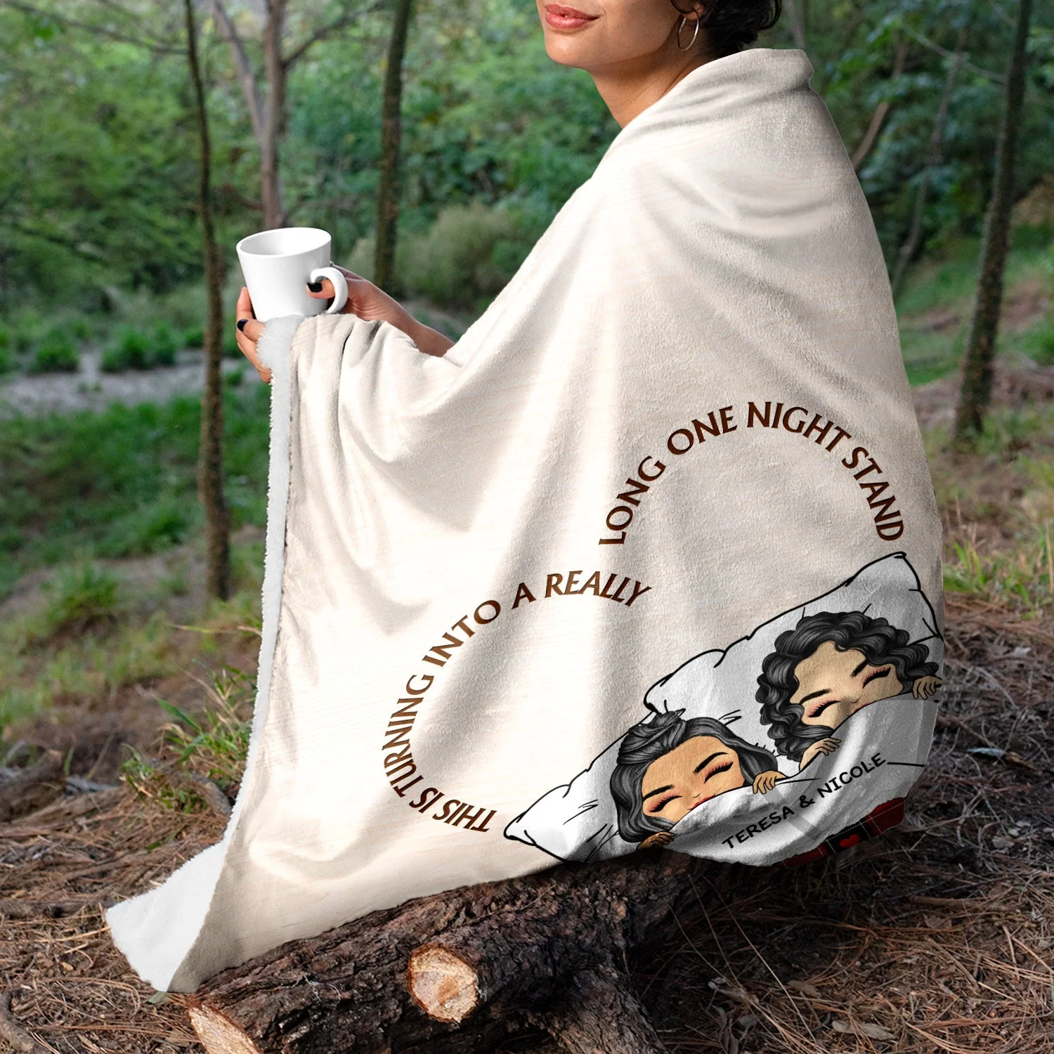 Couple Turning Into A Long One Night Stand - Gift For Couples - Personalized Fleece Blanket - Image 3