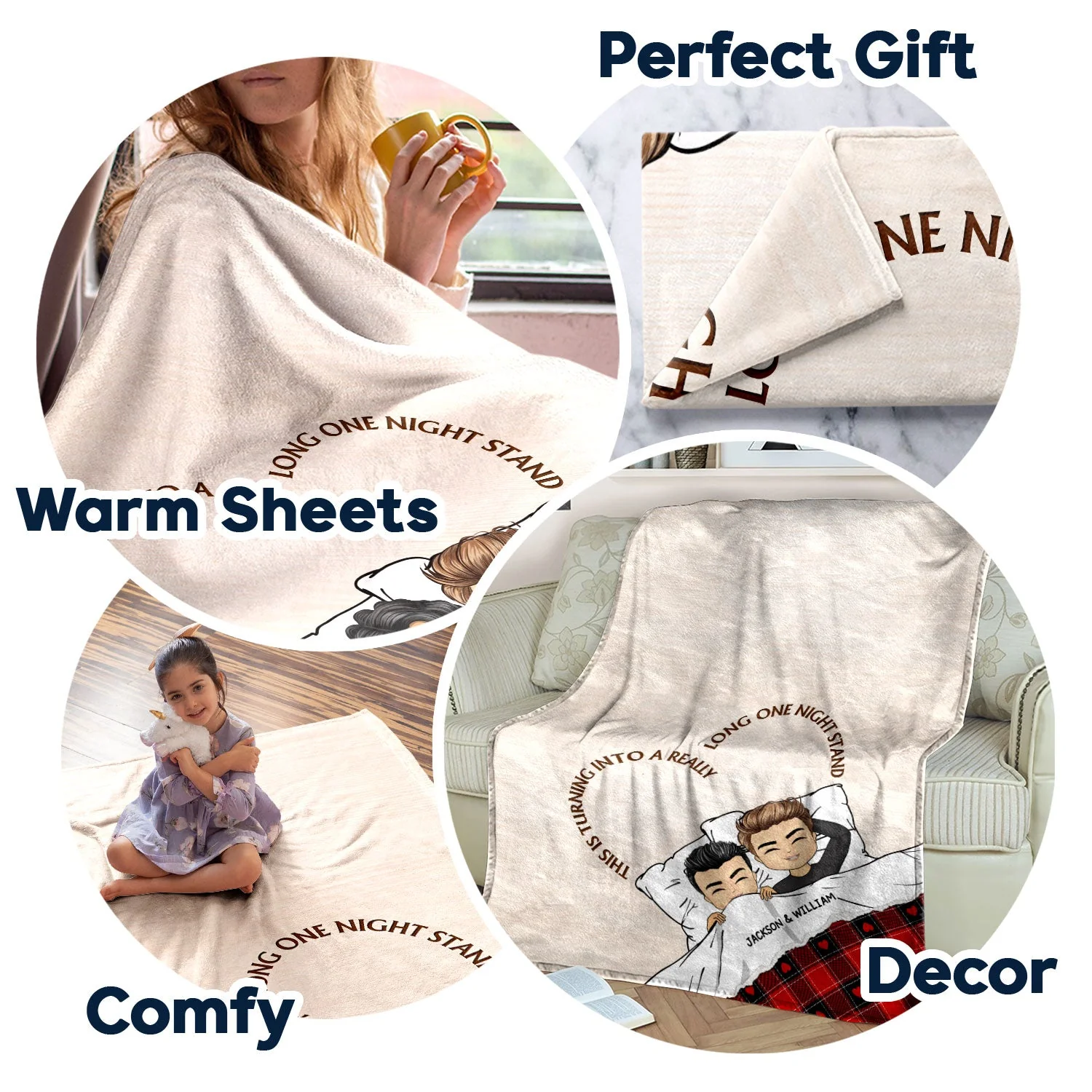 Couple Turning Into A Long One Night Stand - Gift For Couples - Personalized Fleece Blanket - Image 5