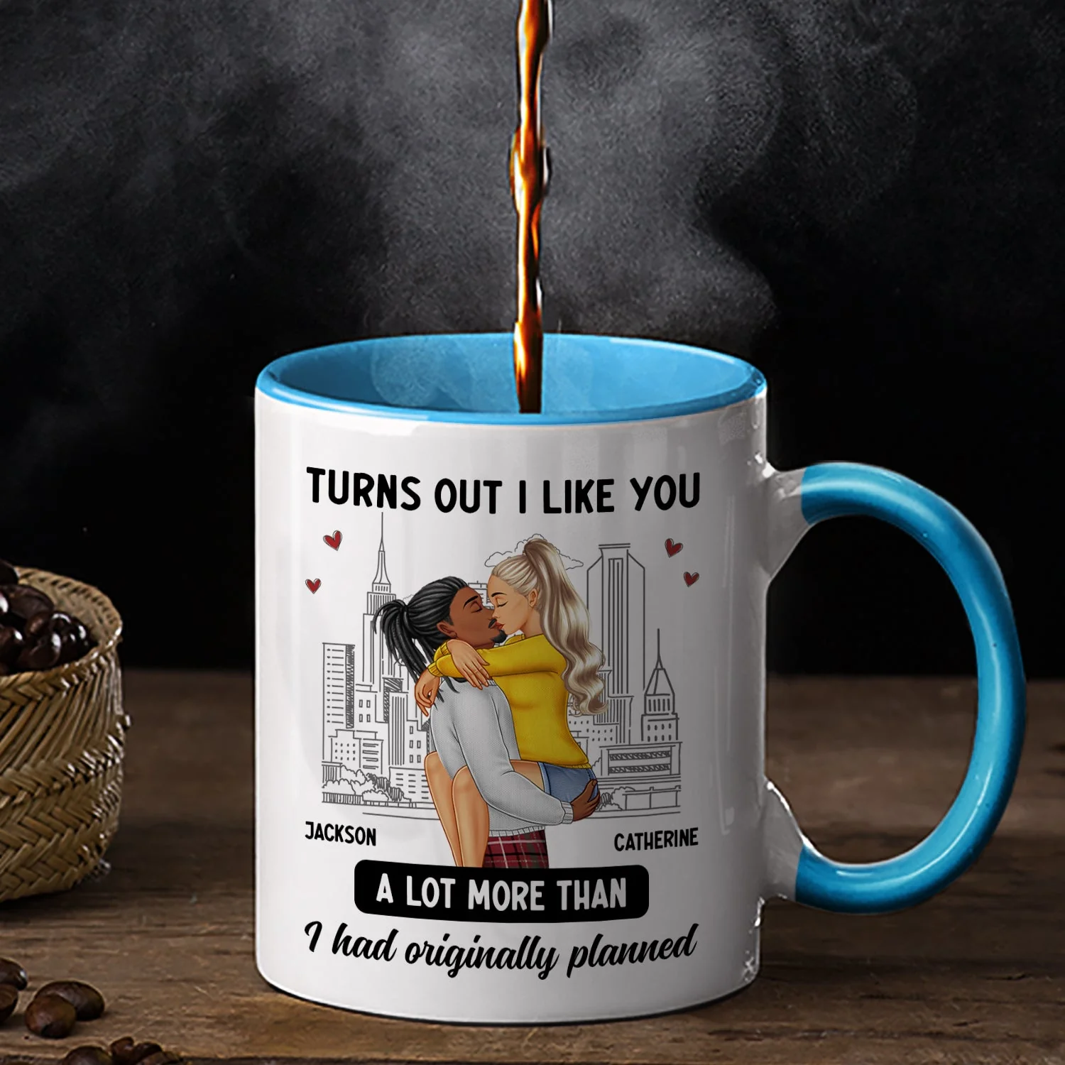 Couple Turns Out I Like You A Lot More - Gift For Couples - Personalized Accent Mug - Image 2