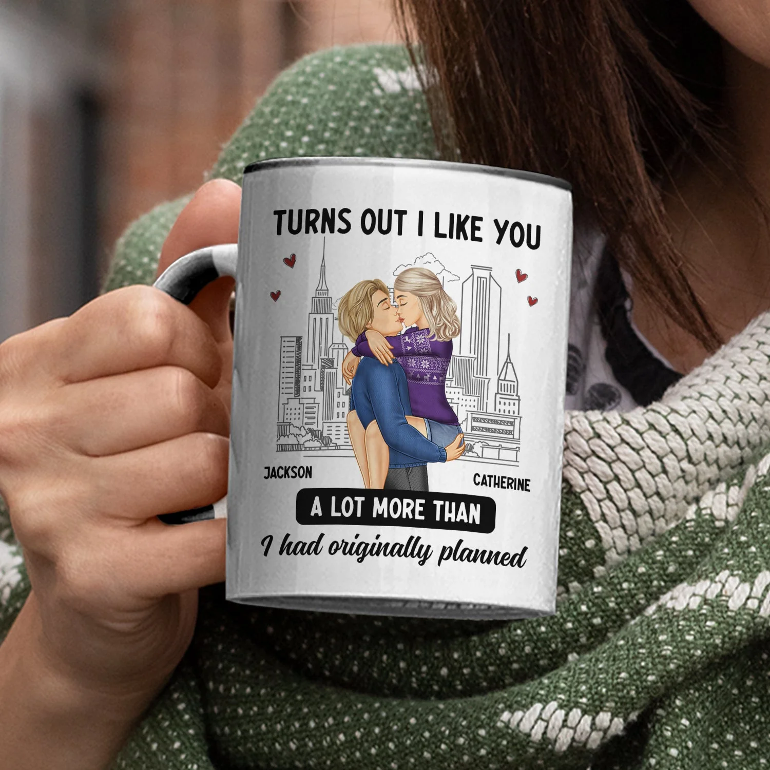 Couple Turns Out I Like You A Lot More - Gift For Couples - Personalized Accent Mug - Image 3