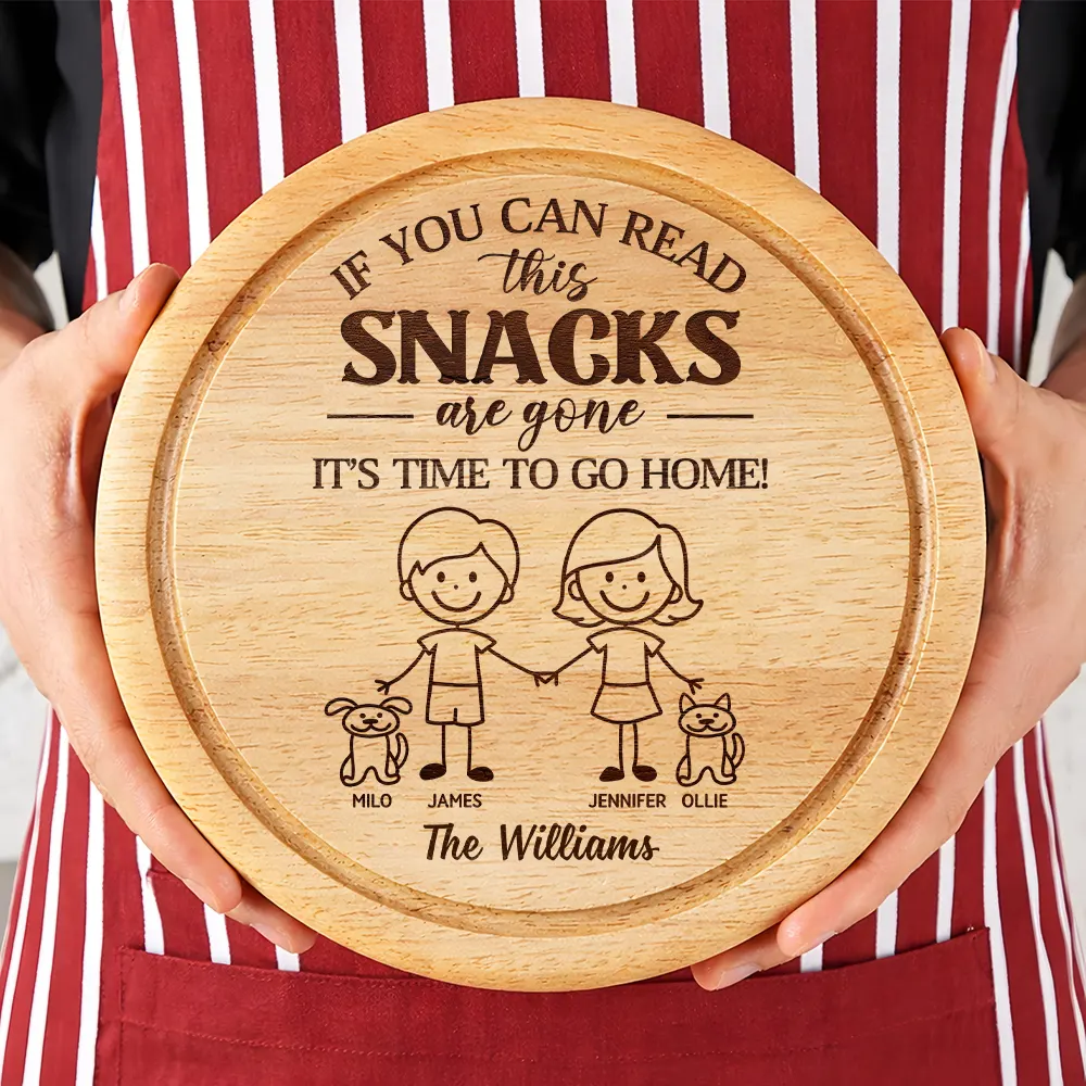 Couple With Pet Charcuterie If You Can Read This - Personalized Cheese Board Set - Image 3