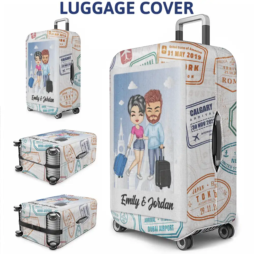 Couple You Are My Greatest Adventure - Personalized Luggage Cover - Image 3