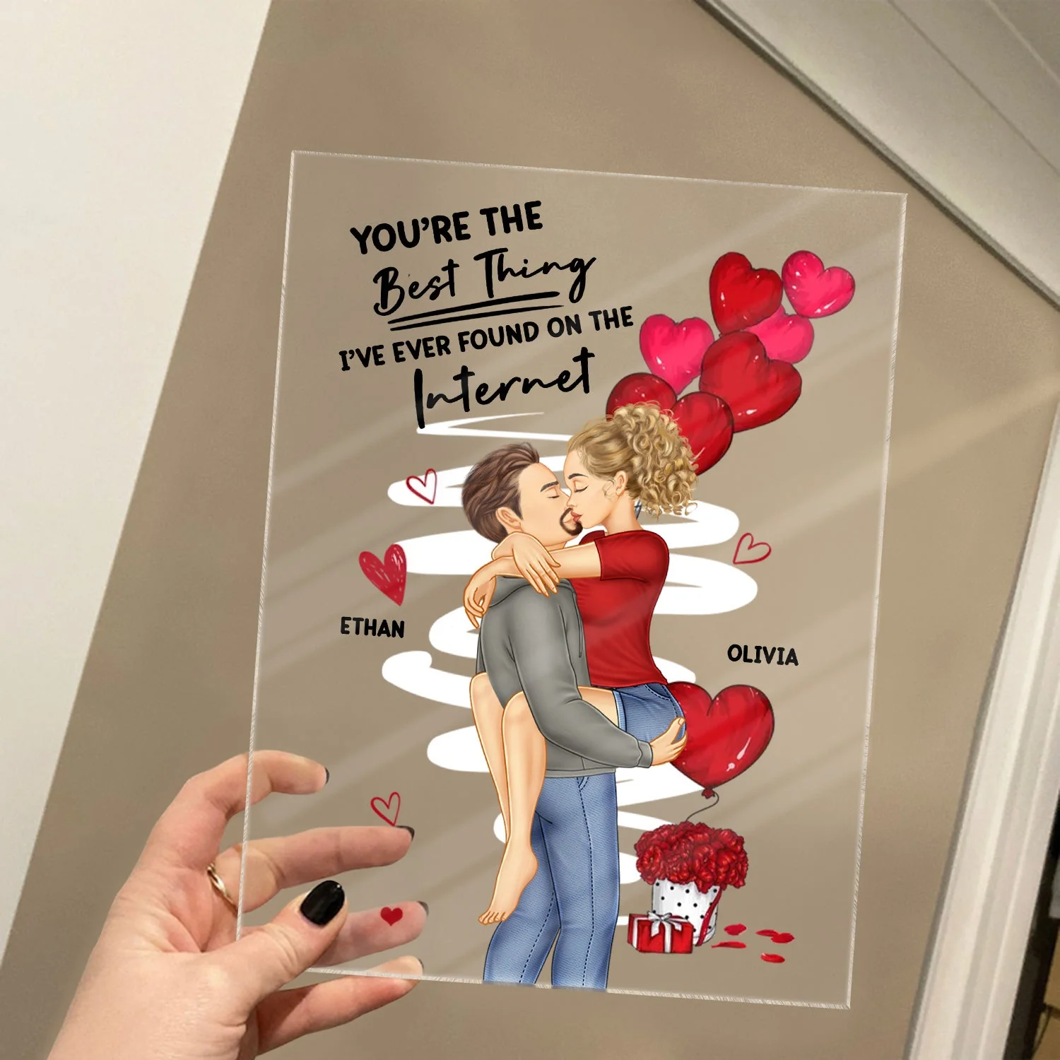 Couple You Are The Best Thing Found On Internet - Gift For Couples - Personalized Vertical Rectangle Acrylic Plaque - Image 4