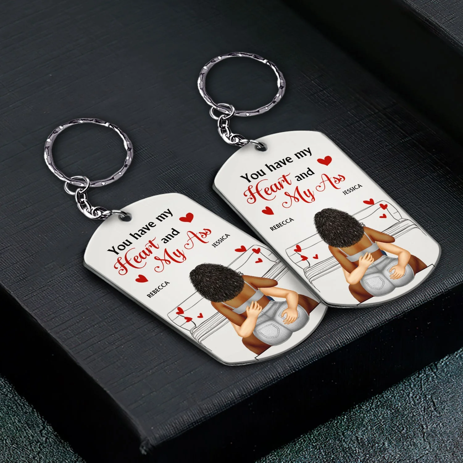 Couple You Have My Heart And My - Gift For Couples - Personalized Aluminum Keychain - Image 2