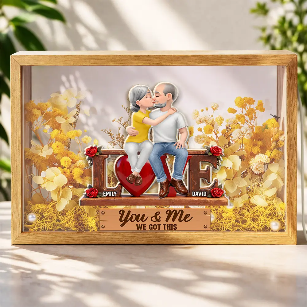 Couple You & Me We Got This - Personalized Flower Light Box - Image 2