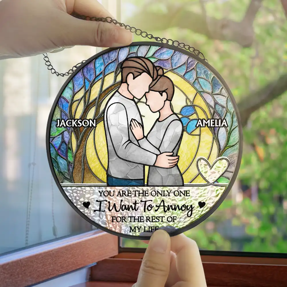 Couple You & Me We Got This - Personalized Stained Glass Window Hanging Suncatcher - Image 4
