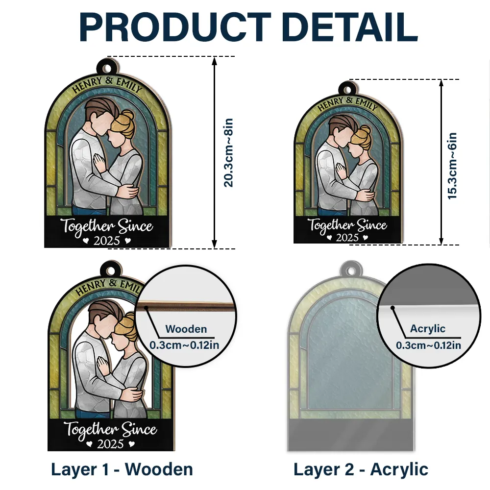 Couple You & Me We Got This - Personalized Window Hanging Suncatcher Ornament - Image 5