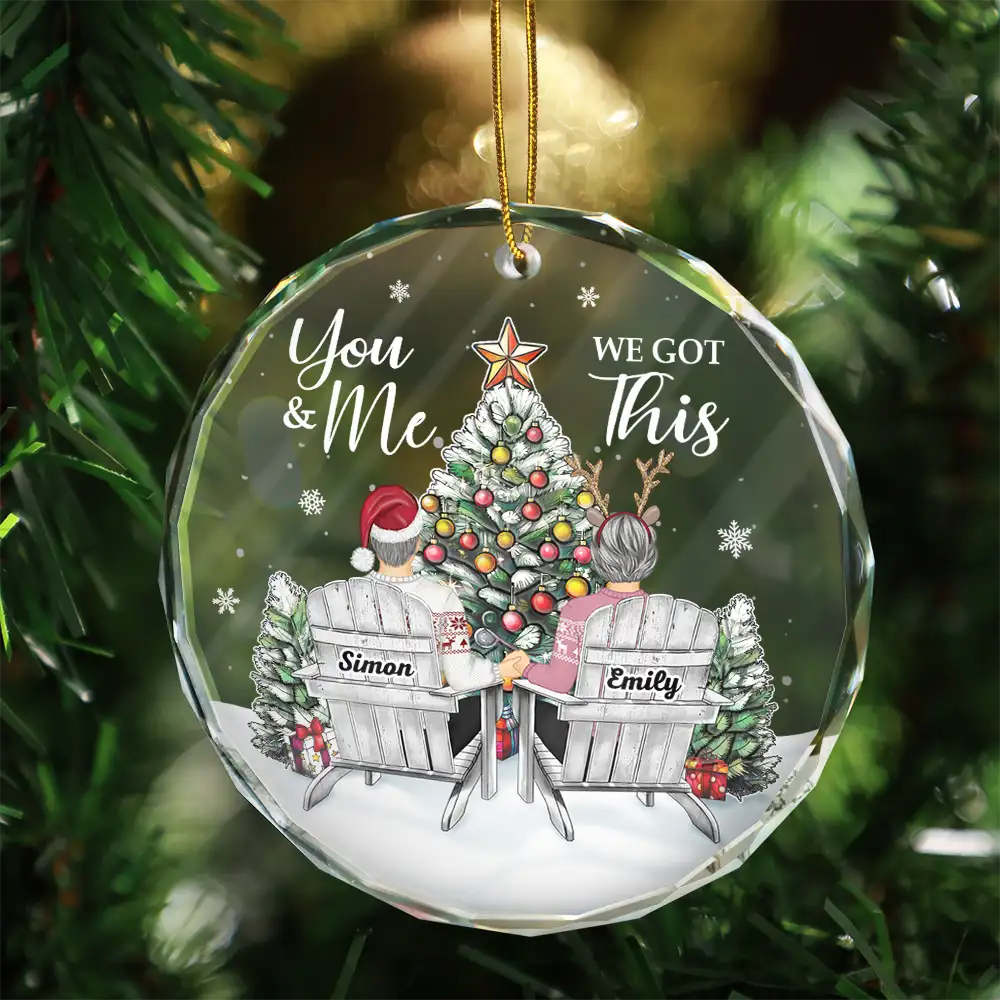 Couple You Will Forever Be My Always - Personalized Circle Glass Ornament - Image 3