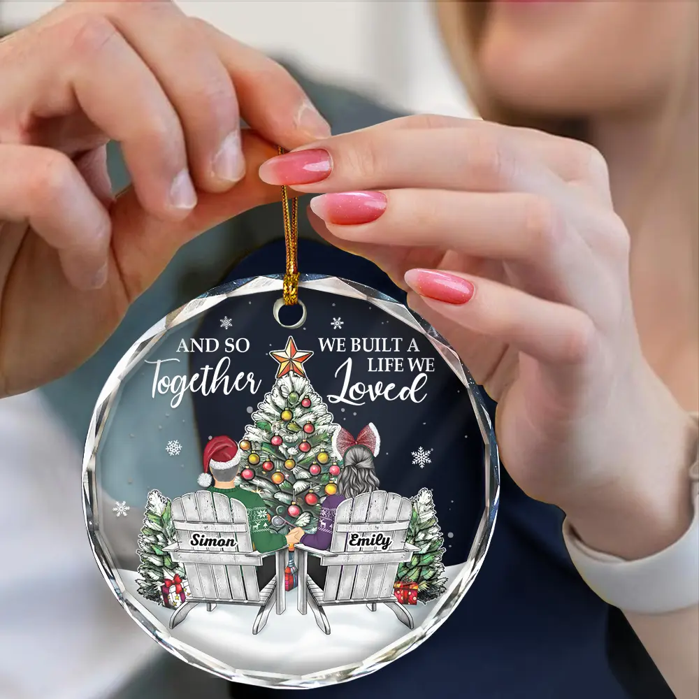 Couple You Will Forever Be My Always - Personalized Circle Glass Ornament - Image 4