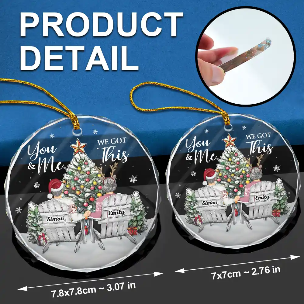 Couple You Will Forever Be My Always - Personalized Circle Glass Ornament - Image 6
