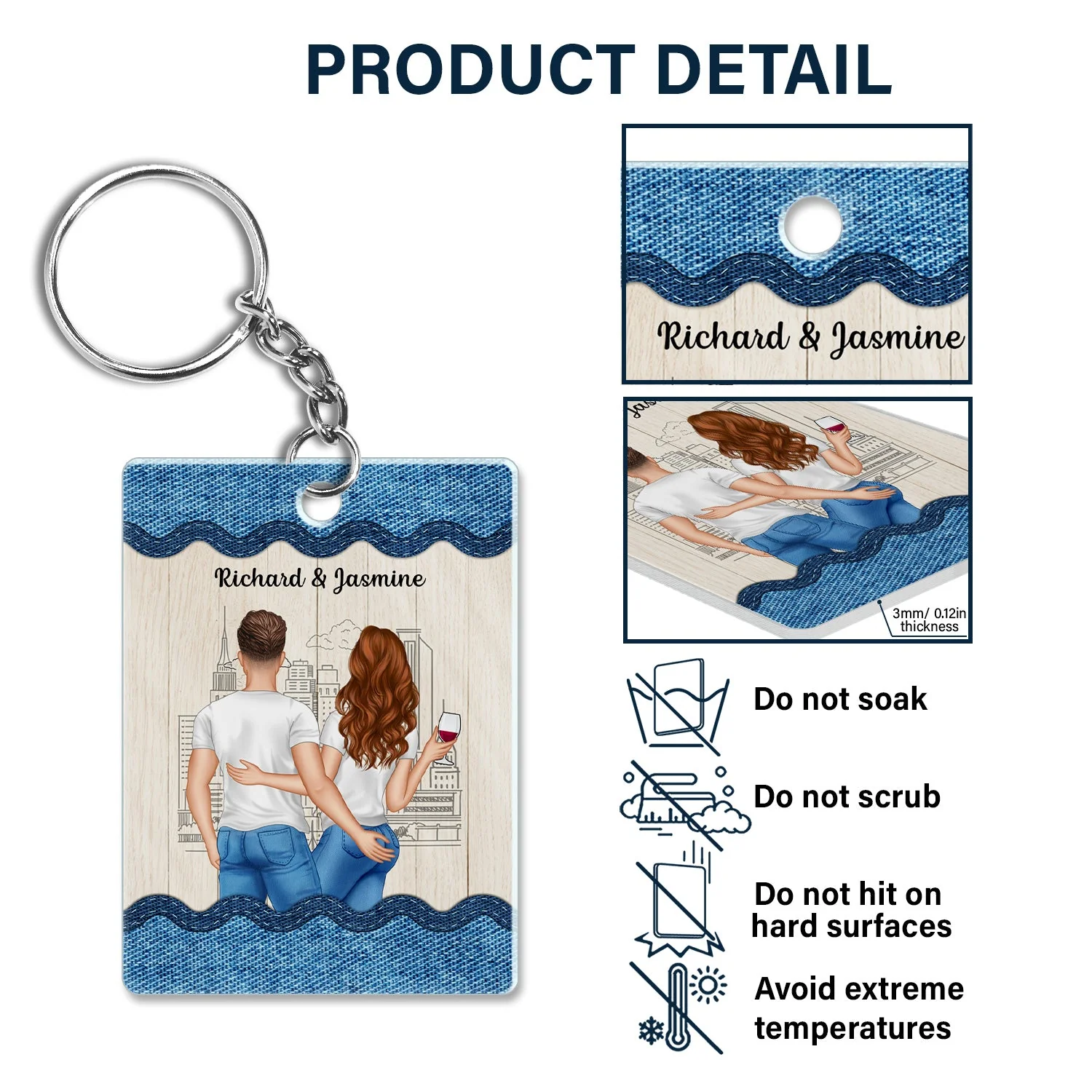 Couple You're The Only One I Want To Annoy - Gift For Couple - Personalized Custom Rectangle Acrylic Keychain - Image 5