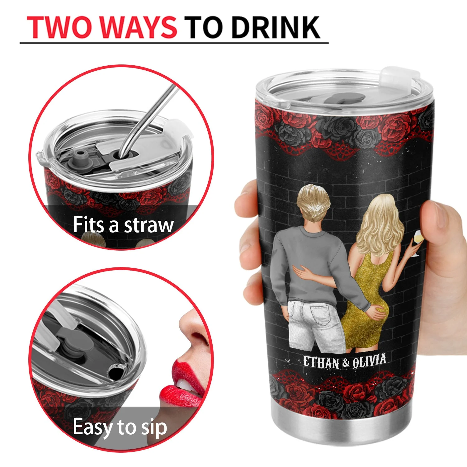 Couple You're The Only One I Want To Annoy - Gift For Couples Black Ver - Personalized Custom Tumbler - Image 4