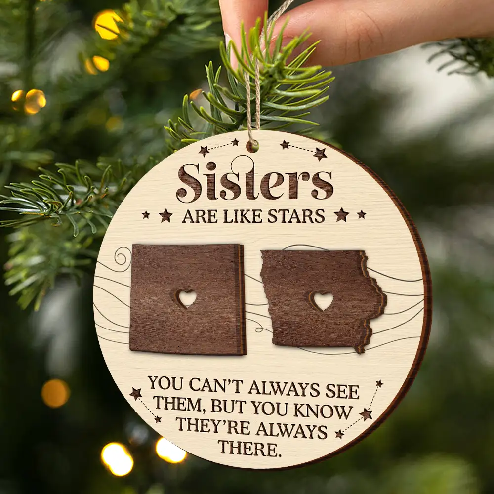 Cousins Are Like Stars Siblings Friends Family Christmas - Personalized 2-Layered Wooden Ornament - Image 2