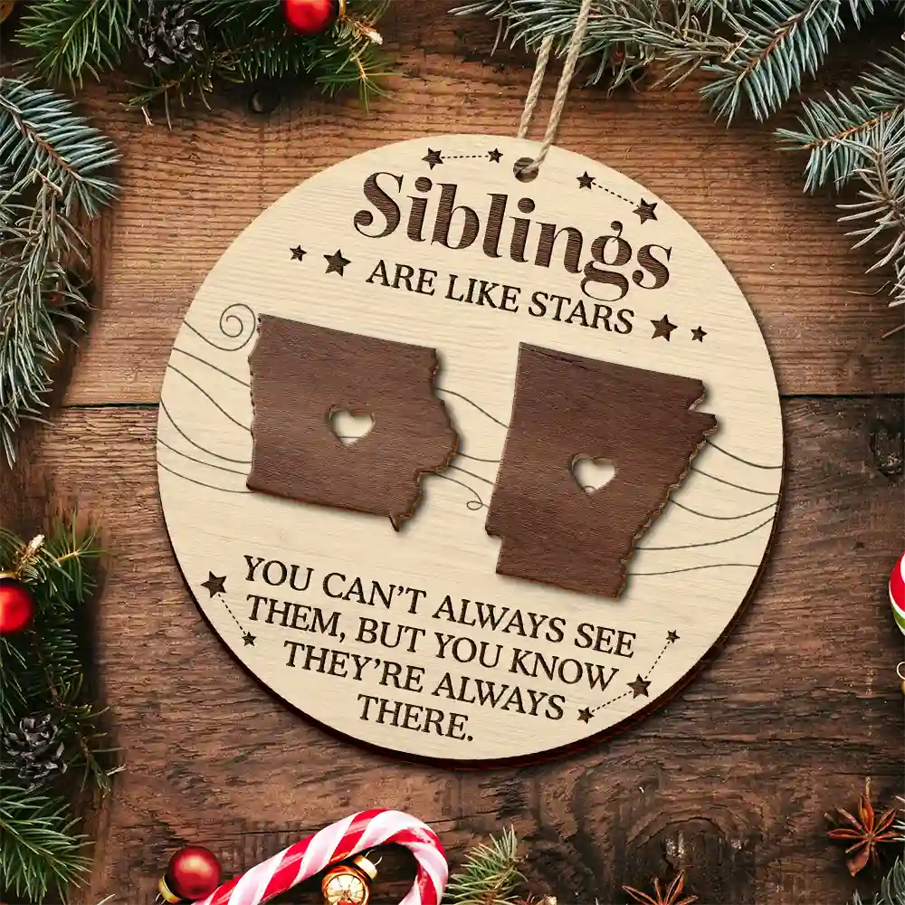 Cousins Are Like Stars Siblings Friends Family Christmas - Personalized 2-Layered Wooden Ornament - Image 5