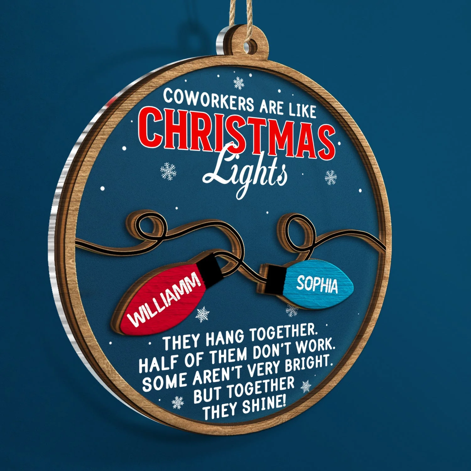 Coworkers Are Like Christmas Lights - Christmas Gifts For Colleagues, Besties - Personalized 2-Layered Mix Ornament - Image 2