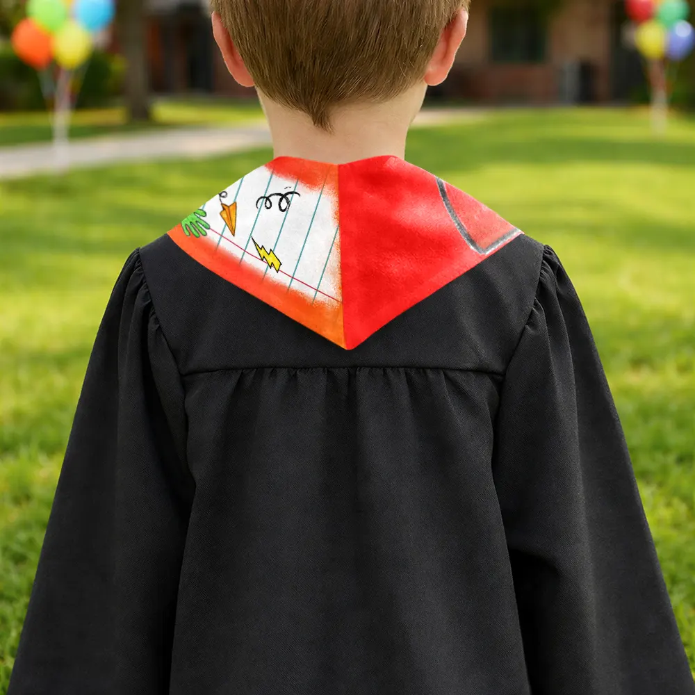 Crayon Graduation 3D Effect Kid - Personalized Kid Graduation Stole - Image 3