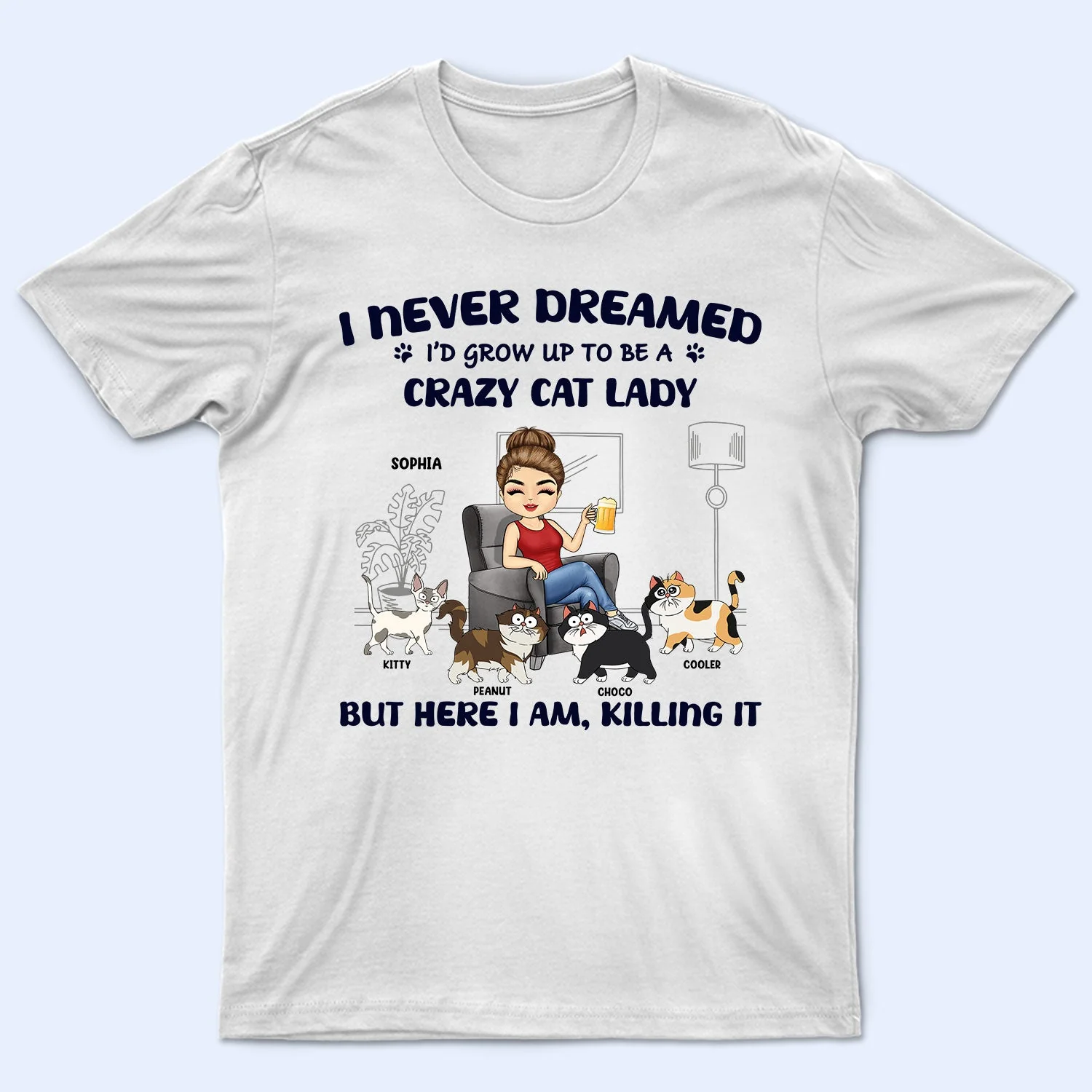 Crazy Cat Lady - Gift For Cat Lovers, Cat Moms - Personalized Sweatshirt - Image 4