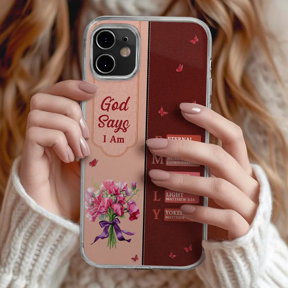Created With A Purpose Birth Month Flower - Personalized Clear Phone Case - Image 2
