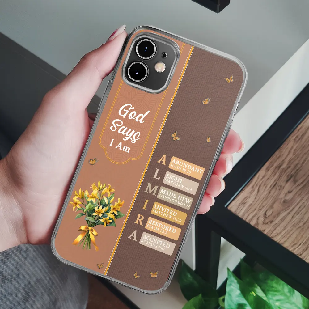 Created With A Purpose Birth Month Flower - Personalized Clear Phone Case - Image 6