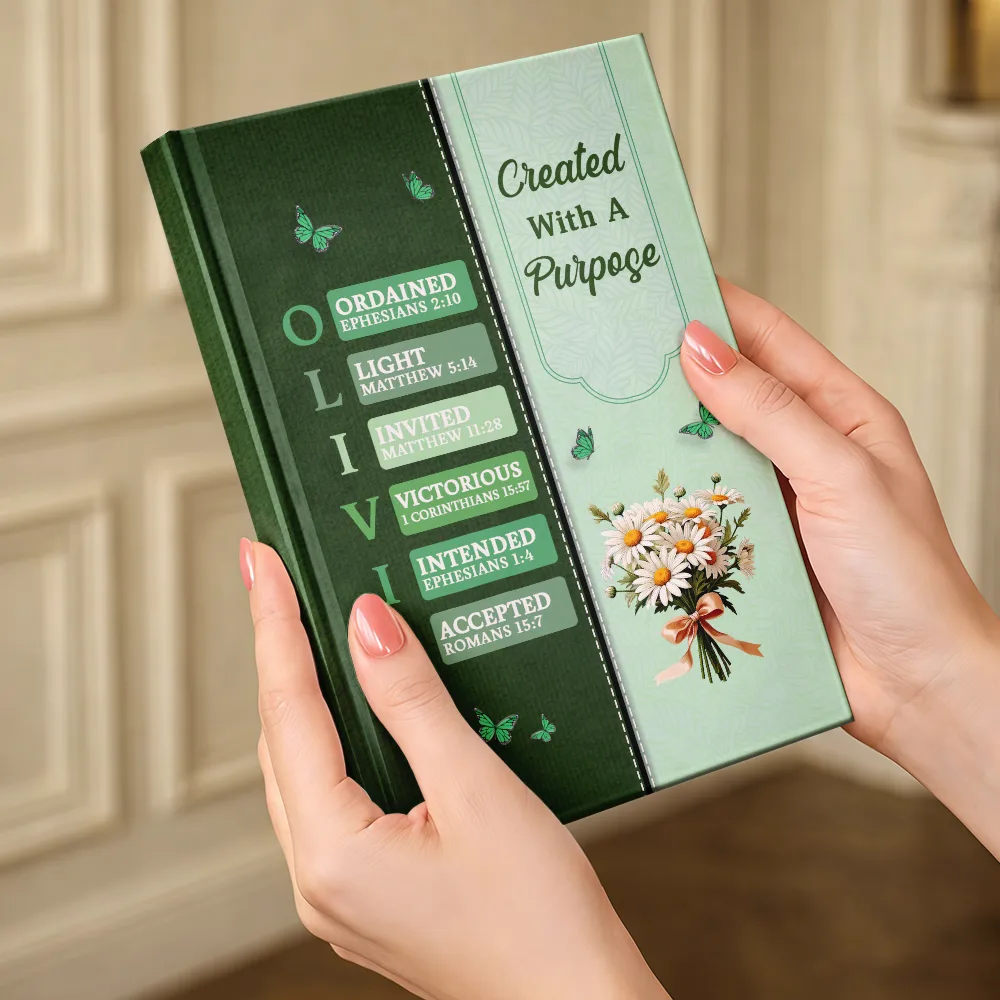 Created With A Purpose Birth Month Flower - Personalized Hardcover Journal - Image 4