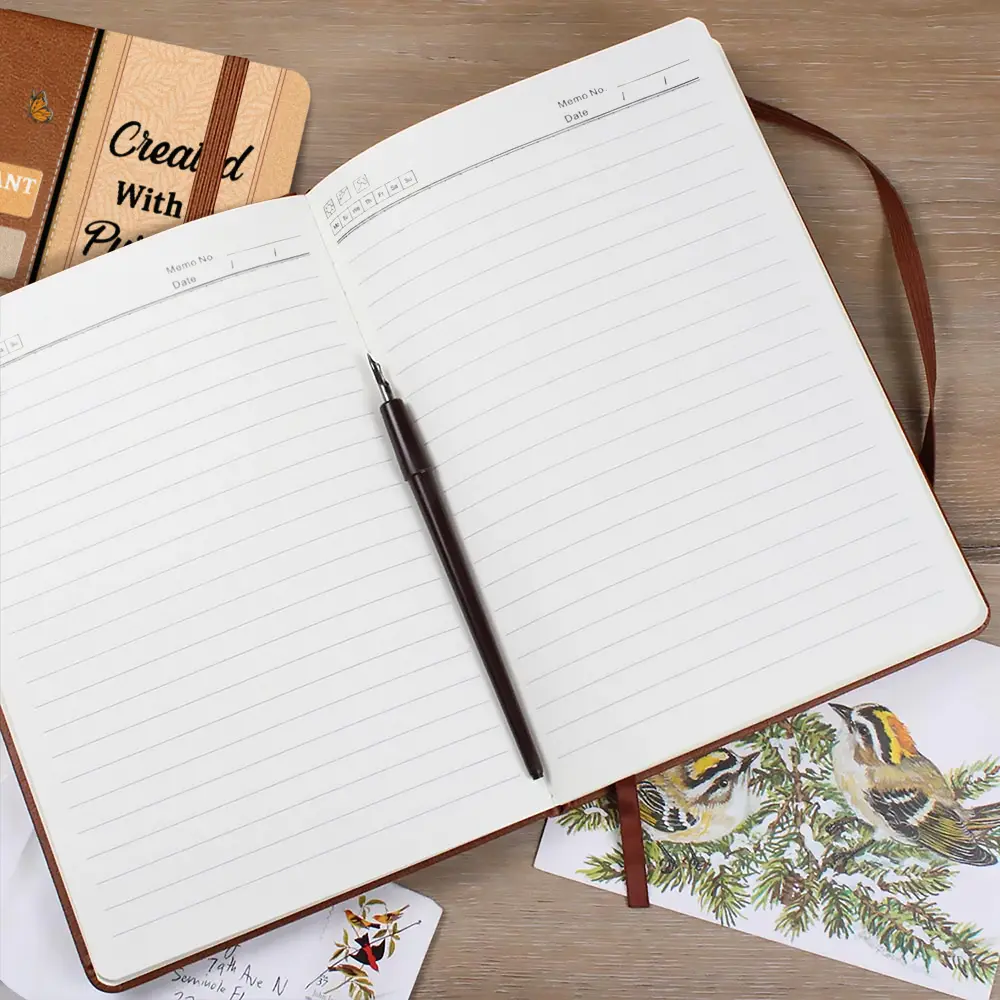 Created With A Purpose Birth Month Flower - Personalized Leather Journal - Image 3
