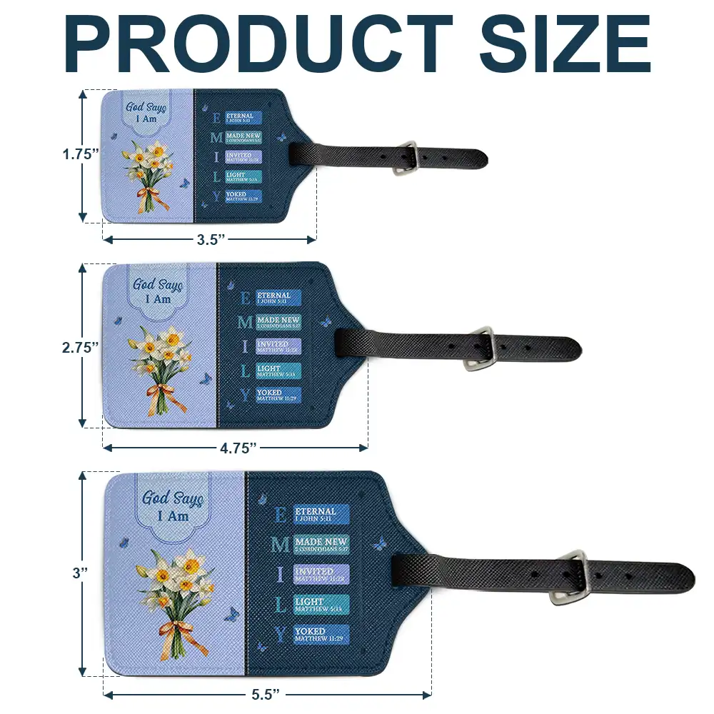 Created With A Purpose Birth Month Flower - Personalized Luggage Tag - Image 5