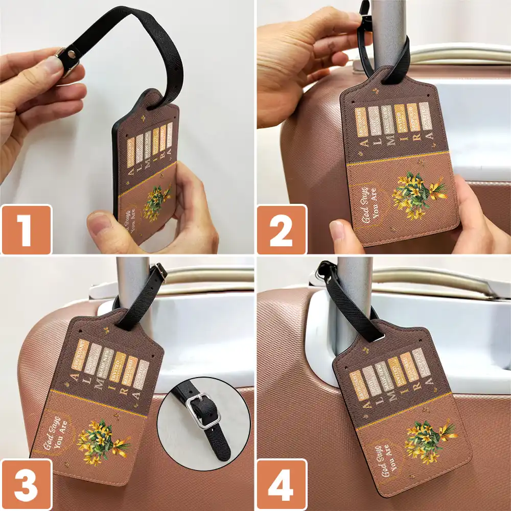 Created With A Purpose Birth Month Flower - Personalized Luggage Tag - Image 6