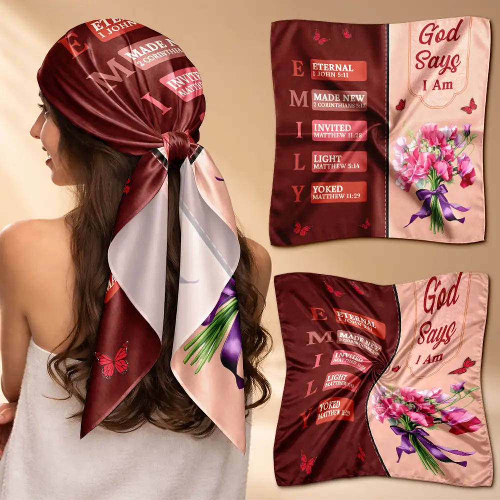 Created With A Purpose Birth Month Flower - Personalized Scarf - Image 2
