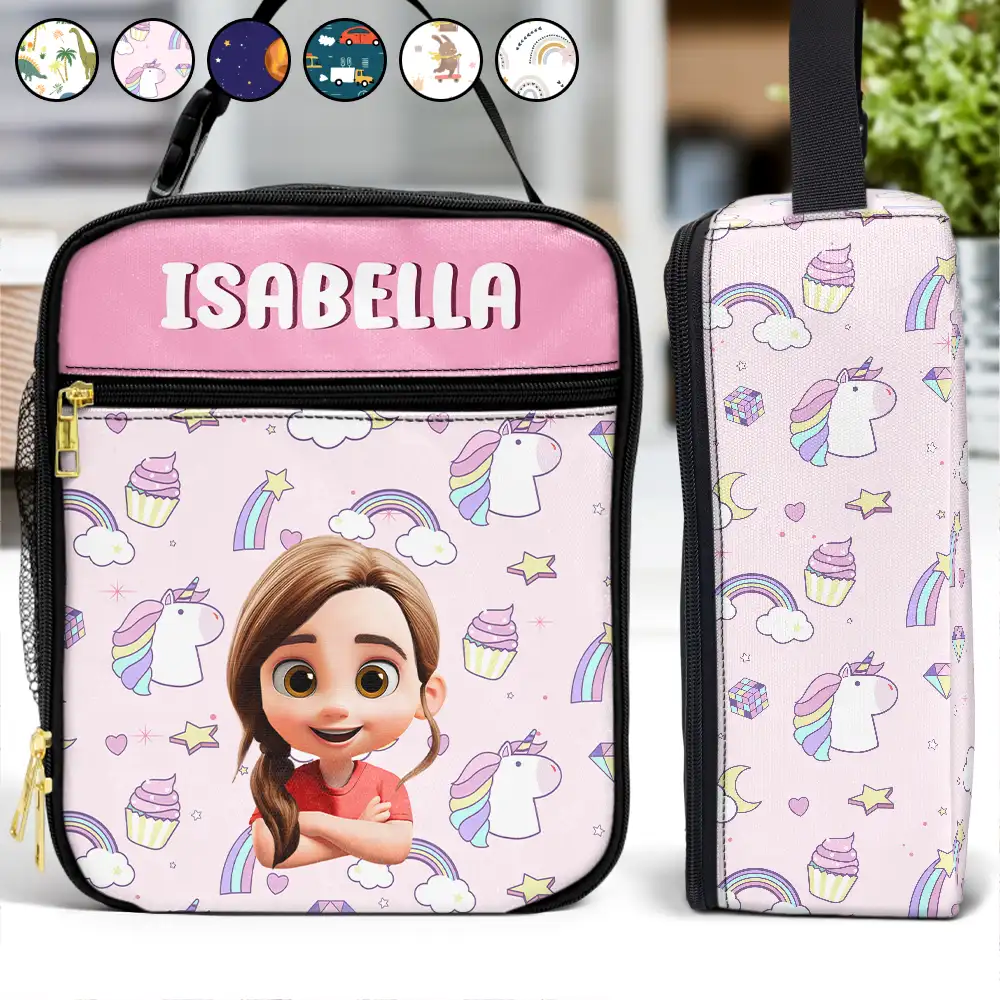 Crossed Arms Kid With Name - Personalized Kids Lunch Bag - Image 2