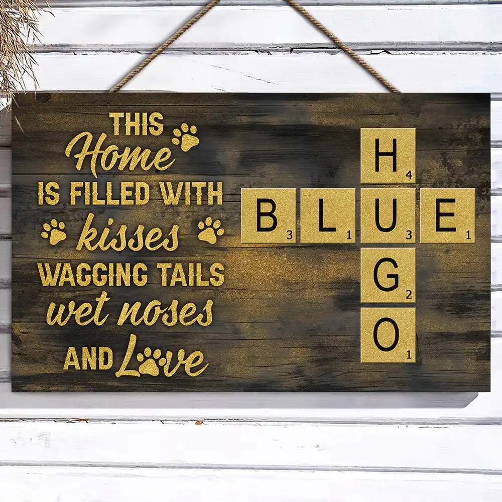 Crossword A House Is Not A Home Without Pawprints Scrabble - Personalized Wood Rectangle Sign - Image 4