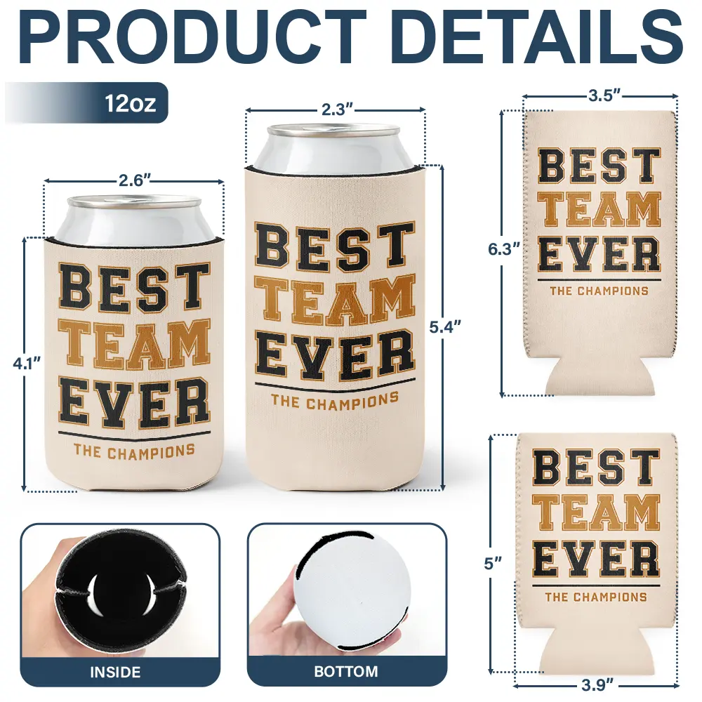 Crossword Best Team Ever Scrabble Name - Personalized Can Cooler Sleeve - Image 4