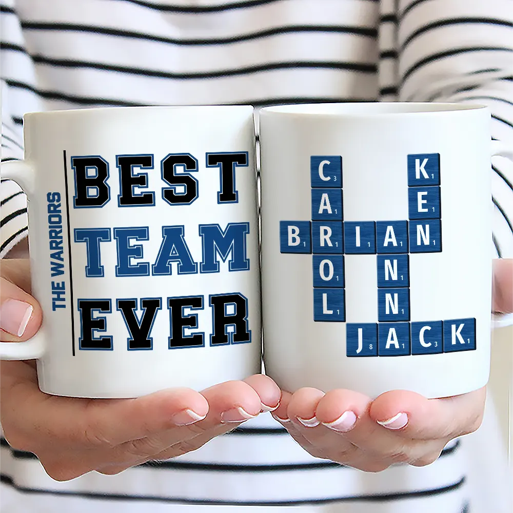 Crossword Best Team Ever Scrabble Name - Personalized Mug - Image 2