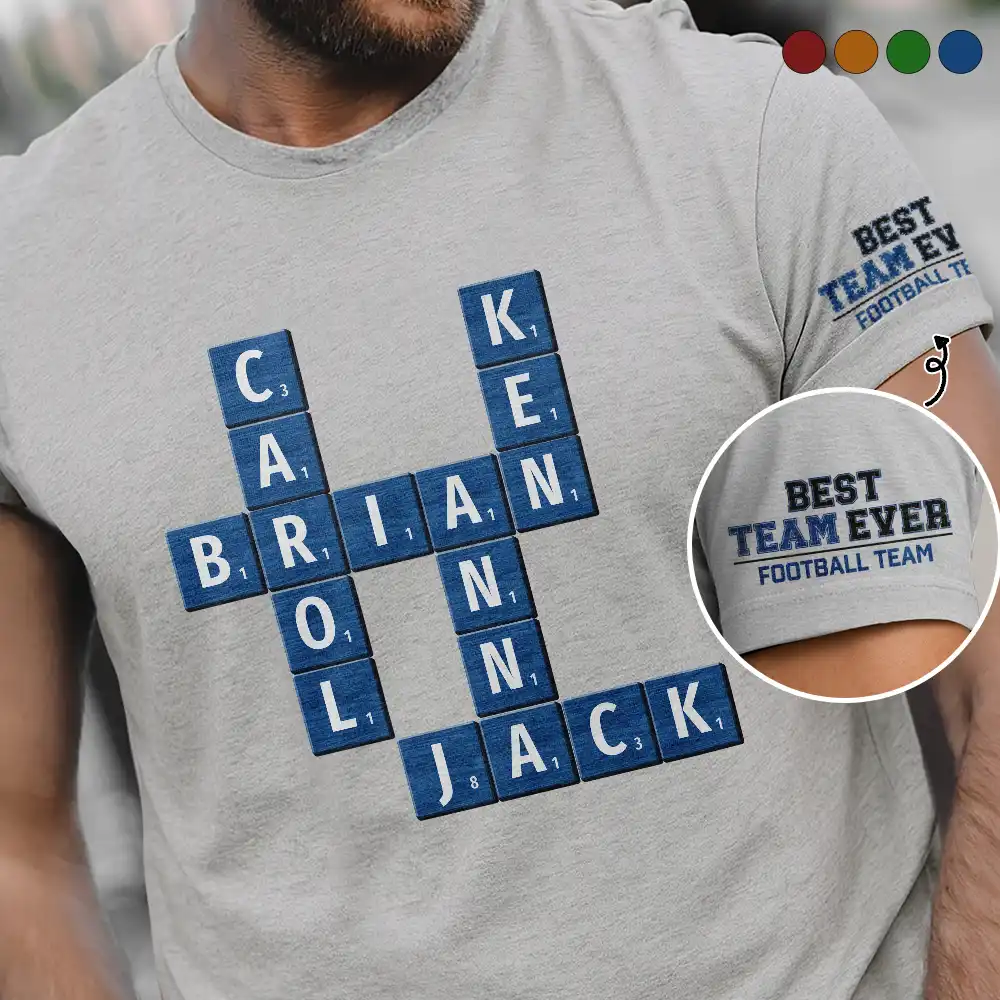 Crossword Best Team Ever Scrabble Name - Personalized T Shirt