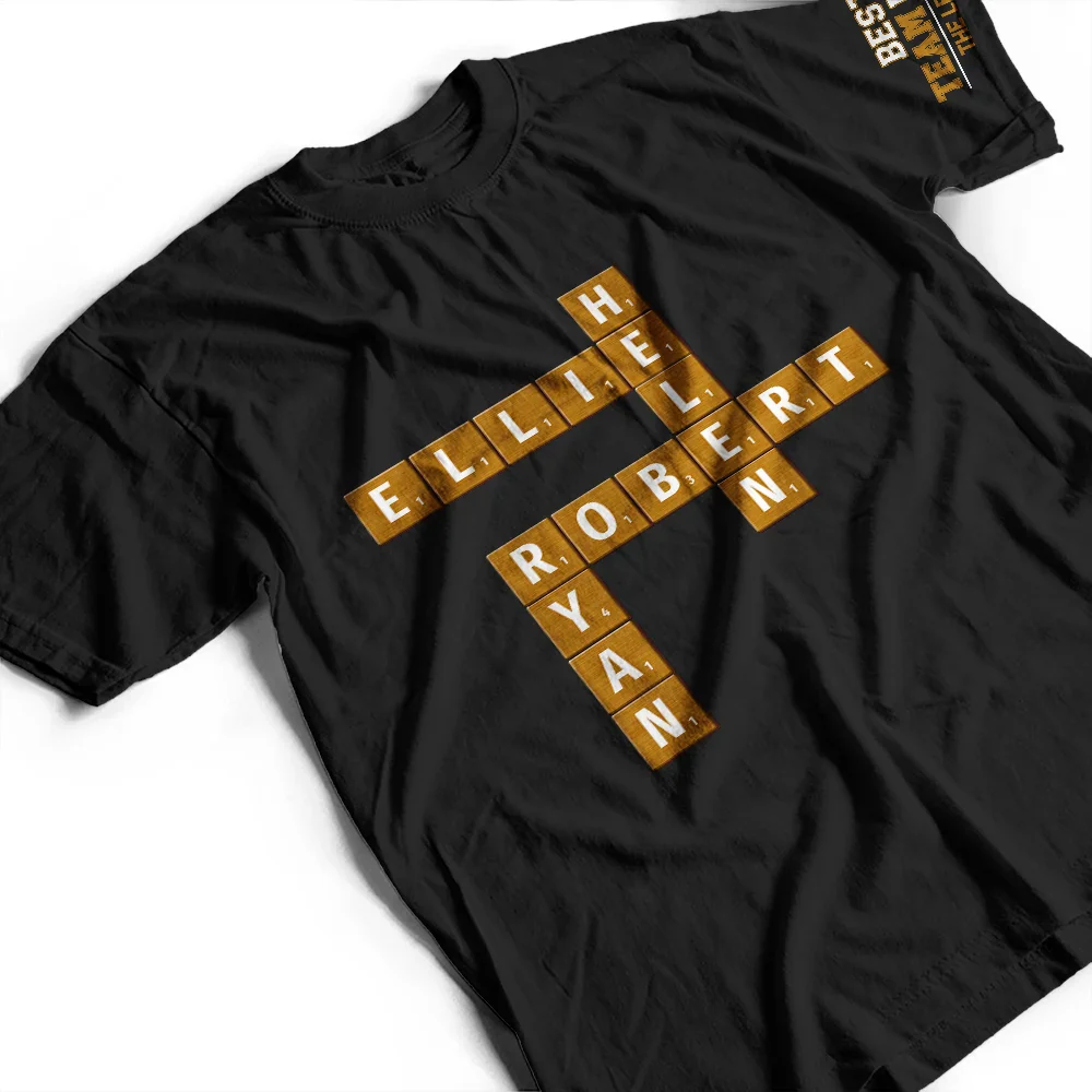 Crossword Best Team Ever Scrabble Name - Personalized T Shirt - Image 5