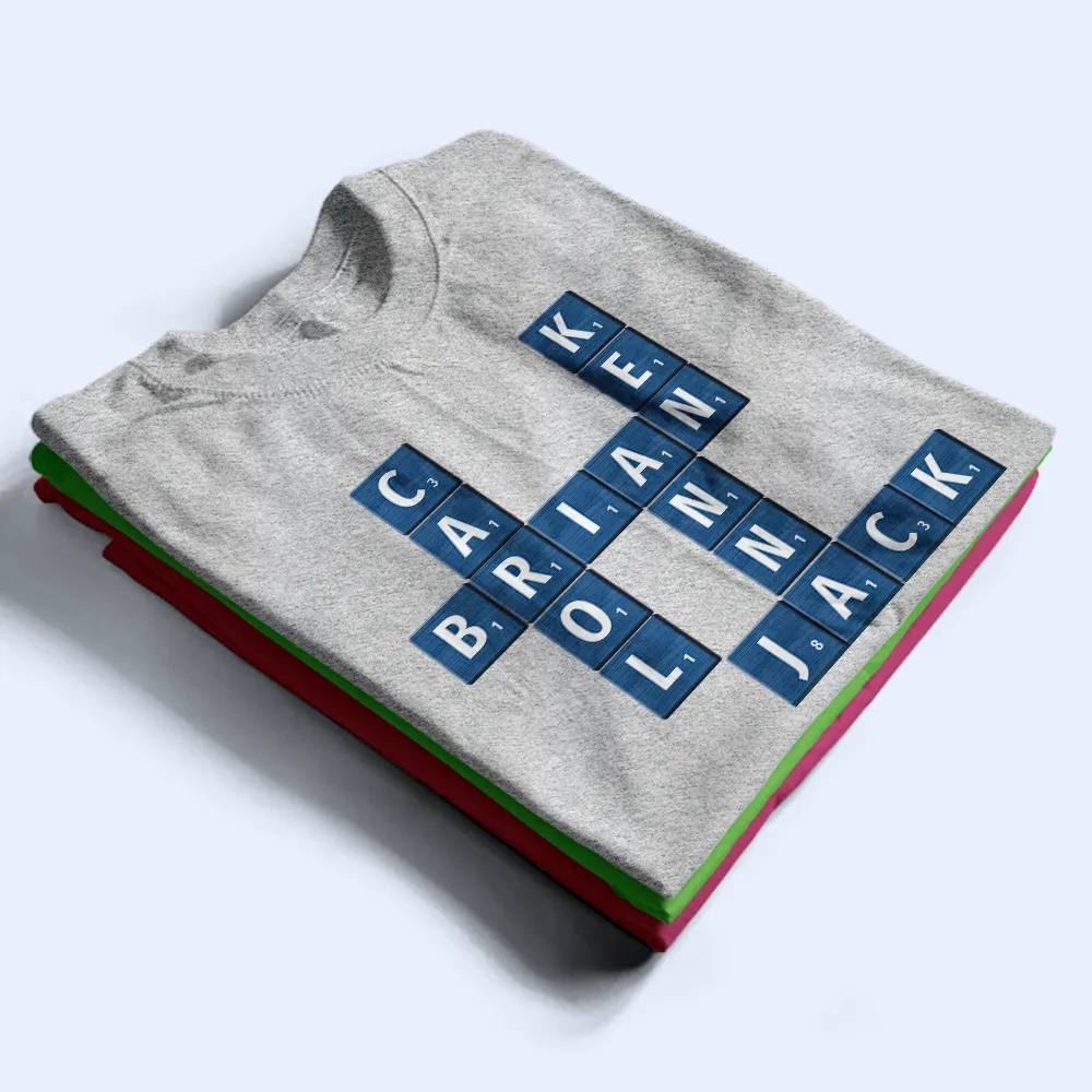Crossword Best Team Ever Scrabble Name - Personalized T Shirt - Image 6