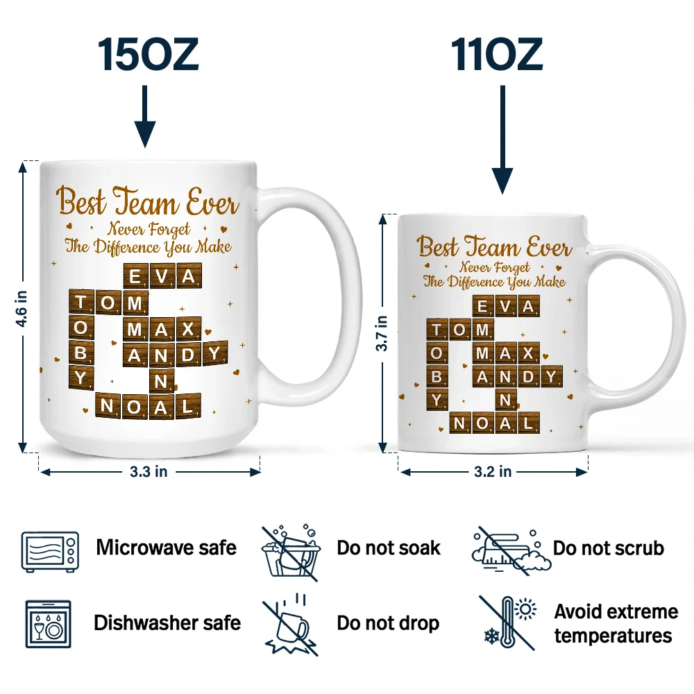 Crossword Best Team Ever Scrabble - Personalized Mug - Image 5