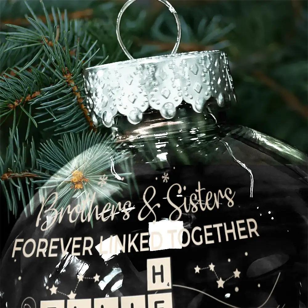 Crossword Brothers & Sisters Forever Linked Together - Personalized Ball Ornament - Image 5